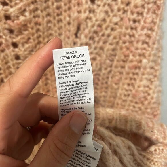 Topshop Dusty Rose Cable Knit Turtleneck Sweater 12 NWT - Picture 5 of 6
